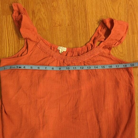 Ruffle Sleeve Coral Peplum Blouse - Mason & Belle - XL - Picture 11 of 12